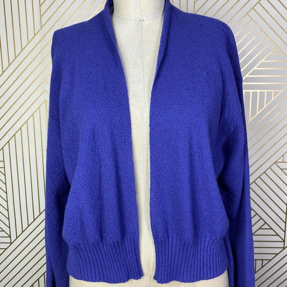 Eileen‎ Fisher Cropped Open Front Cardigan Sweater Purple Size US Large - Picture 4 of 10